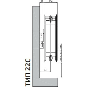 Радиатор стальной Heaton Plus Compact C 300х900 тип 22 117-8764 - фото 2