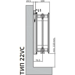 фото Радиатор стальной heaton plus ventil compact vc 500х1100 тип 22