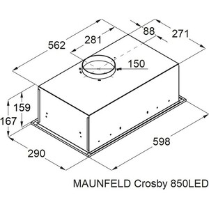 Вытяжка встраиваемая MAUNFELD Crosby 850LED нержавеющая сталь