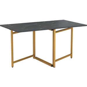 олмеко стол обеденный аппетит 55 02 прямоугольный мрамор металл белый Стол журнальный ОЛМЕКО 42.43 Кальяри (раскладной) (мрамор черный/металл: золотой) (ML876880444)