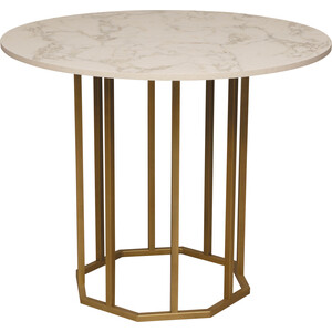 Стол ОЛМЕКО 42.44 Терция (обеденный) (мрамор белый/металл: золотой) (ML876880448) олмеко стол обеденный аппетит 55 01 квадратный мрамор металл