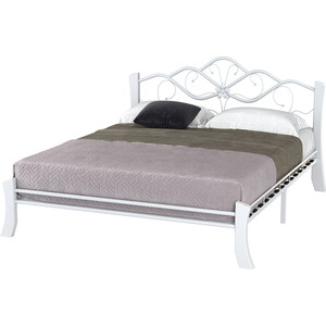 Кровать двухместная ОЛМЕКО 42.50 Антея (ш.1600) (металл белый) (ML876880453) кровать мебелико кариба эко кожа белый