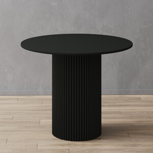 Стол круглый обеденный Genglass с черным металлическим подстольем и черной столешницей GENGLASS TRUBIS Wood GGT-03-2-2-L-90 empire pedestal стол обеденный