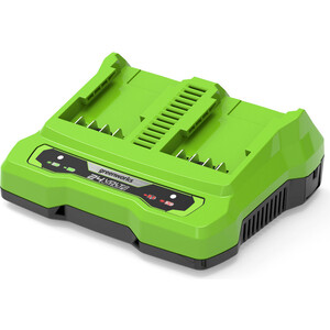Зарядное устройство GreenWorks G24X2UC2 (2931907) greenworks зарядное устройство для 2 х аккумуляторов greenworks g24x2uc2 24v [2931907]