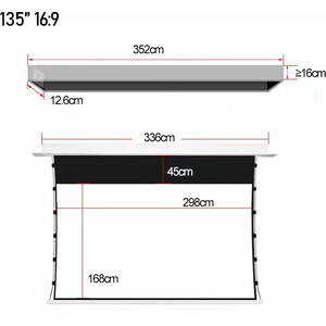 Экран для проектора S'OK In-ceiling SCPSMC-298X168ED45 135' 16:9, потолочный, полотно Anti Light