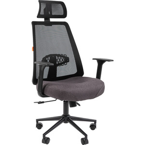 Офисное кресло Chairman 535 Россия BLACK ткань черный/серый (00-07142312) компьютерное кресло chairman 969 tw 01 black 00 07017847