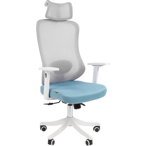 Офисное кресло Chairman CH563 белый пластик, бирюзовый (00-07146050) офисное кресло chairman ch580 серый пластик серый голубой 00 07131366