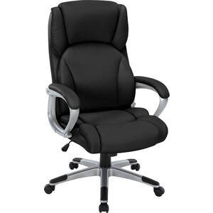 Офисное кресло Chairman CH665 экокожа, черный (00-07145943) игровое кресло chairman game 26 голубой экокожа регулируемый угол наклона механизм качания