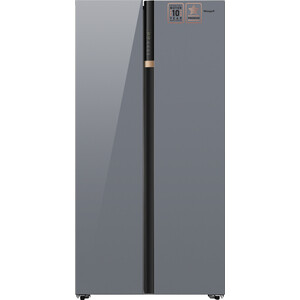 фото Холодильник weissgauff wsbs 590 nofrost inverter premium dark grey glass