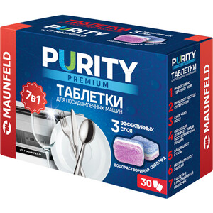 

MAUNFELD Таблетки для посудомоечных машин MAUNFELD Purity Premium all in 1 MDT30PP (30 шт. в упаковке), Таблетки для посудомоечных машин MAUNFELD Purity Premium all in 1 MDT30PP (30 шт. в упаковке)