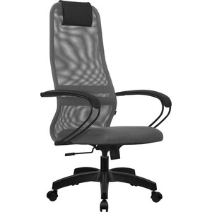 Кресло Метта SU-B-8 / подл.130 / осн.001 Светло-серый / Светло-серый кресло руководителя su b 10 подл 130 осн 001 экокожа сетчатая ткань