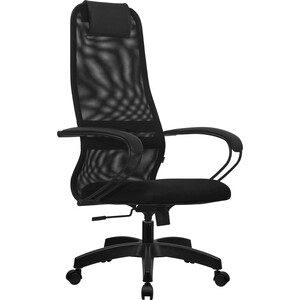 Кресло Метта SU-B-8 / подл.130 / осн.001 Черный кресло руководителя su b 10 подл 130 осн 001 экокожа сетчатая ткань