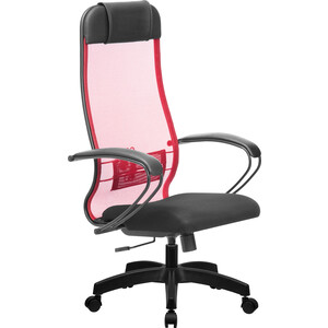 Кресло Метта МЕТТА-11 (MPRU) / подл.130 / осн.001 Красный / Черный кресло руководителя su b 10 подл 130 осн 001 экокожа сетчатая ткань
