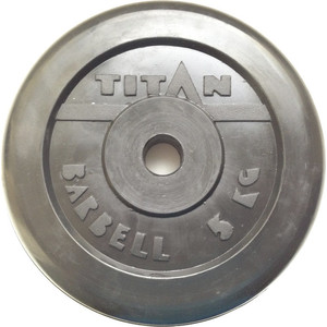 Диск обрезиненный Titan 26 мм 5 кг черный