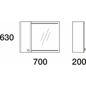 фото Зеркало-шкаф edelform нота 70x63 с подсветкой, белый (2-641-00-s)