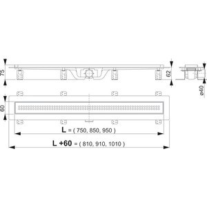 Душевой лоток AlcaPlast APZ9 с матовой решеткой Simple 9 (APZ9-750M / AG100201750)