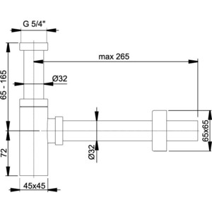 Сифон для раковины AlcaPlast Desing D32 цельнометаллический (A401) Desing D32 цельнометаллический (A401) - фото 2