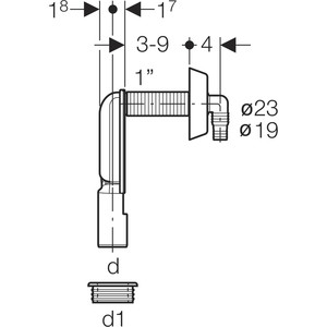 Сифон Geberit для подключения стиральной или посудомоечной машины, хром (152.235.21.1)