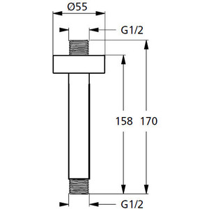 Кронштейн для верхнего душа Ideal Standard Idealrain l1 потолочный (B9446AA)