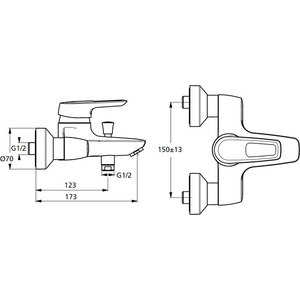 фото Смеситель для ванны ideal standard ceramix blue (b9490aa)