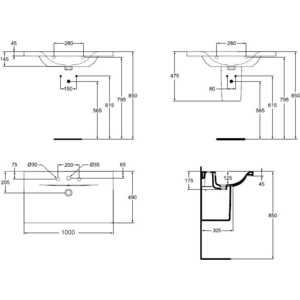 фото Раковина ideal standard connect 100 см (e812601)