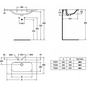 фото Раковина мебельная ideal standard active 64 см (t054701)