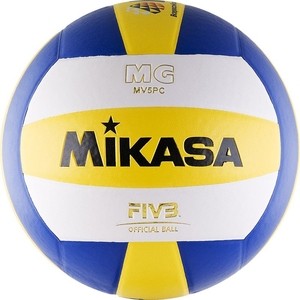 фото Мяч волейбольный mikasa mv5pc, размер 5, цвет бел-син-желт