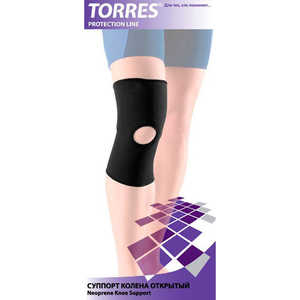 Суппорт колена открытый Torres (арт. PRL6004S), размер S, цвет: черный