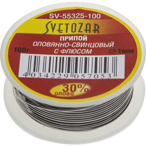 Припой СВЕТОЗАР оловянно-свинцовый 30% Sn/70% Pb 100гр (SV-55325-100)