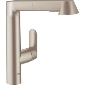 фото Смеситель для кухни grohe k7 с выдвижным изливом, нержавеющая сталь (32176dc0)