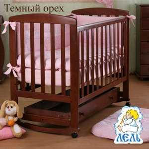 

Кроватка Кубаньлесстрой Ромашка ящик тёмный орех АБ 16.1, Ромашка ящик тёмный орех АБ 16.1