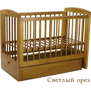 

Кроватка Кубаньлесстрой Ромашка поперечный маятник/ящик светлый орех АБ 16.2, Ромашка поперечный маятник/ящик светлый орех АБ 16.2