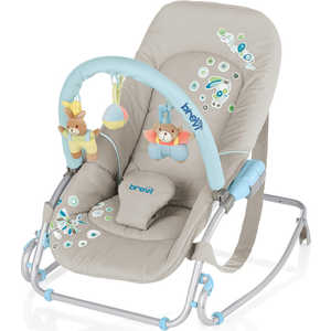 Кресло-качалка Brevi "Baby Rocker" с мягкими игрушками (серый) 558ST-077