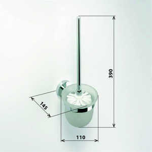 фото Ершик для унитаза bemeta wc со стекляным стаканом 120x150x385мм (104113012)