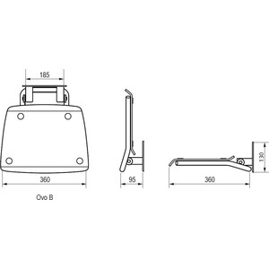 фото Сиденье для душа ravak ovo b clear откидное, прозрачное (b8f0000015)