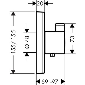 Термостат для душа Hansgrohe ShowerSelect с механизмом, хром (15760000, 01800180)