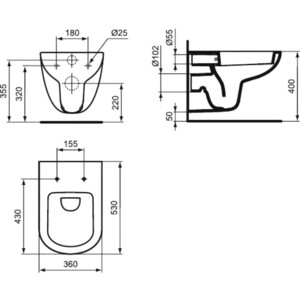 Унитаз подвесной Ideal Standard Tempo с сиденьем микролифт (T331101, T679401)