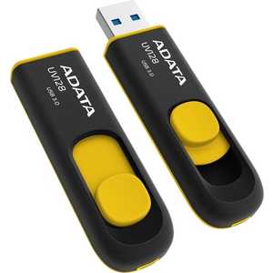 фото Флеш-диск adata 32gb uv128 черный/ желтый (auv128-32g-rby)