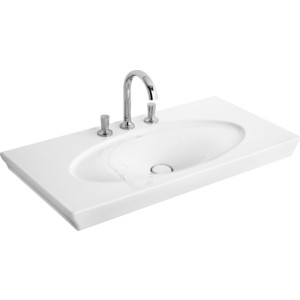 фото Раковина villeroy boch la belle plus 100x49 см с керамической вставкой без перелива (6124 a1r1)