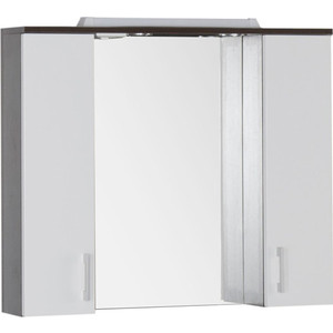 Зеркальный шкаф Aquanet Тиана 90 wenge (фасад белый) (172399) зеркало шкаф aquanet кастильо 140 слоновая кость 183176
