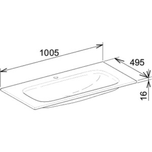 фото Раковина мебельная keuco royal universe 1 отверстие 1005х16х495мм цвет белый (32771311001)