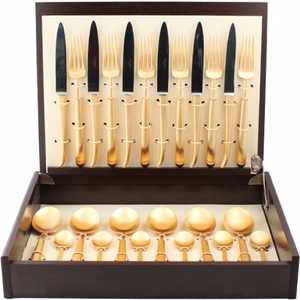 Набор столовых приборов Cutipol Carre gold из 24-х предметов 9132