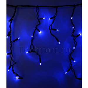 фото Light светодиодная бахрома синяя 3,1x0,5 чёрный каучуковый провод