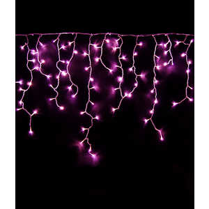 фото Light светодиодная бахрома светло розовая 1x1 прозрачный провод