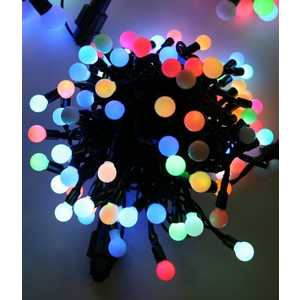 фото Гирлянда светодиодная light fiesta small ball rgb 100 led, 220v черный pvc провод