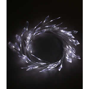 фото Светодиодная композиция light ''венок с прозрачными листьями'' 30 см, 24v, белый провод