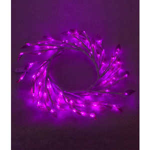 фото Светодиодная композиция light ''венок с прозрачными листьями'' фиолетовый 50 см