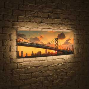 FotonioBox Лайтбокс панорамный Бруклинский мост на рассвете 60x180-p020