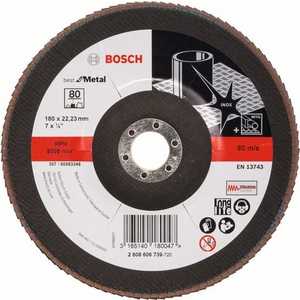 фото Круг лепестковый торцевой bosch 180х22.2мм k80 best for metal (2.608.606.739)