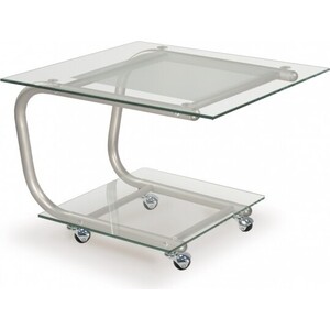 Стол журнальный Мебелик Дуэт 9 металлик, прозрачное (320) стол журнальный мебелик рикон гранж винный металлик п0005474